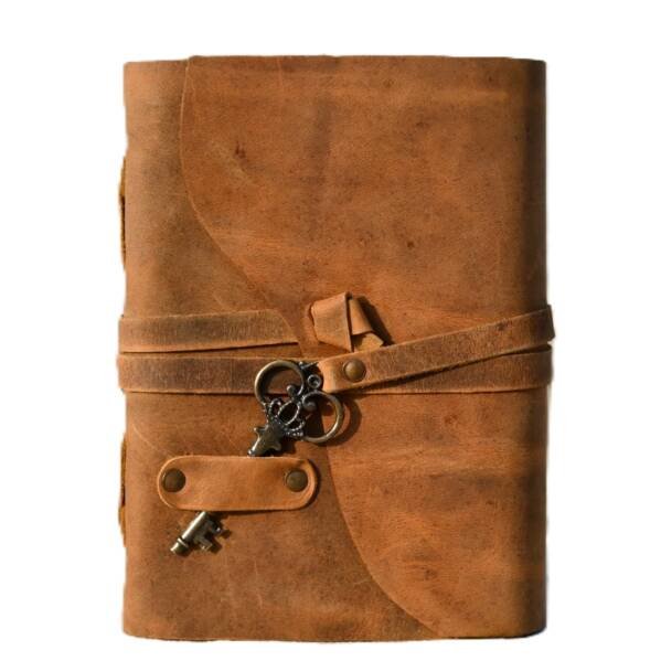 Puratan Handmade Cotton Vintage Deckle Edge Leather Journal