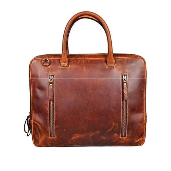 Genuine Leather Messenger Laptop Bag for Unisex