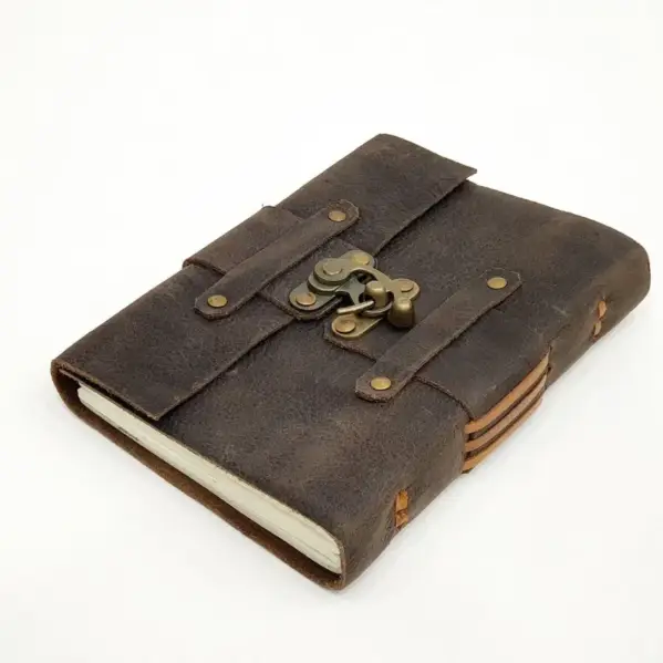Puratan Handmade Cotton Vintage Deckle Edge Leather Journal