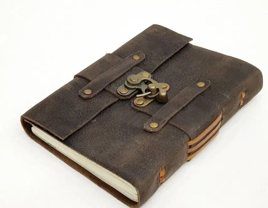 Puratan Handmade Cotton Vintage Deckle Edge Leather Journal