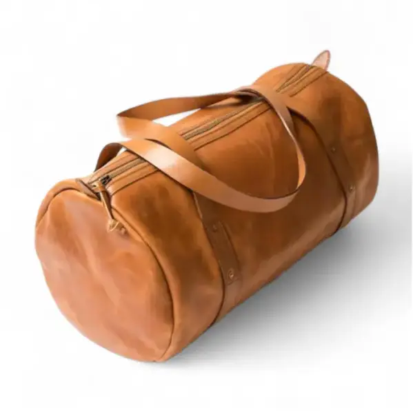 Tan Leather Gym Bag