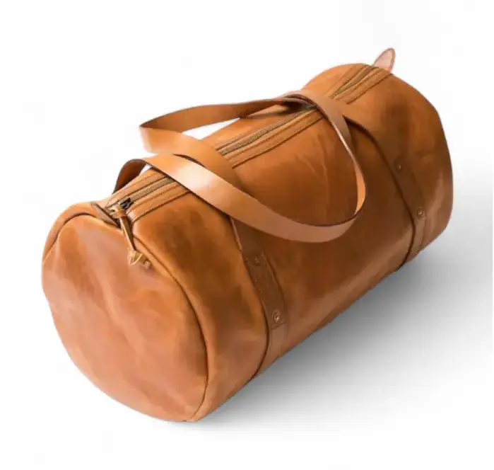 Tan Leather Gym Bag