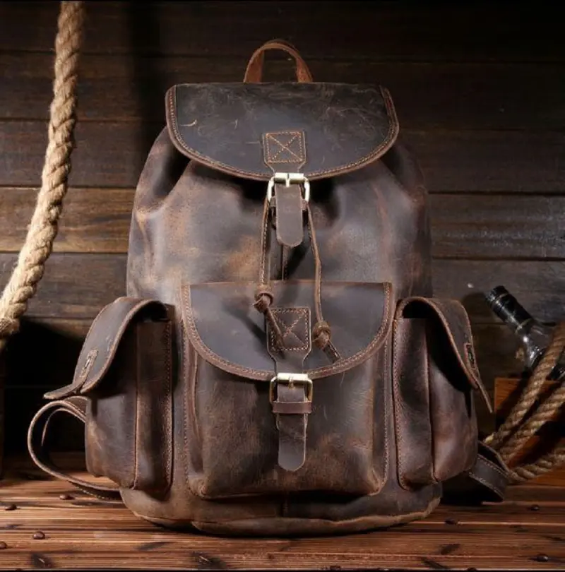 Trendy Leather Backpack - Image 3