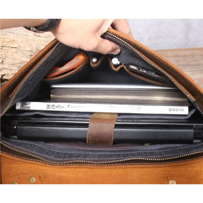 Modern Leather Laptop Bag - Image 4