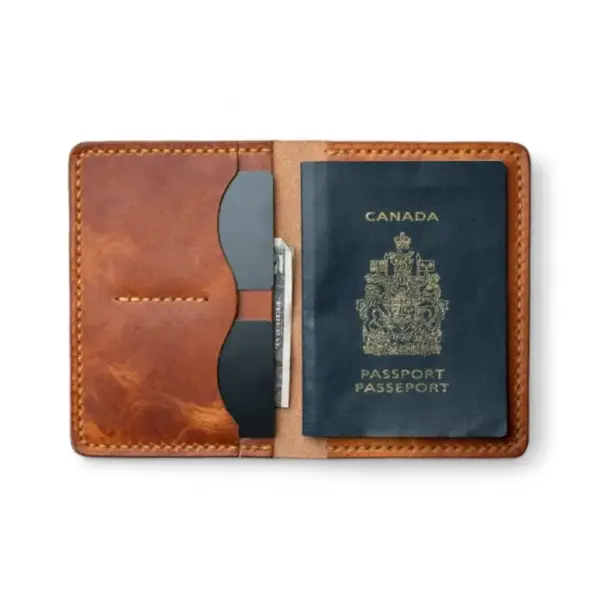 Tan Leather Passport Case