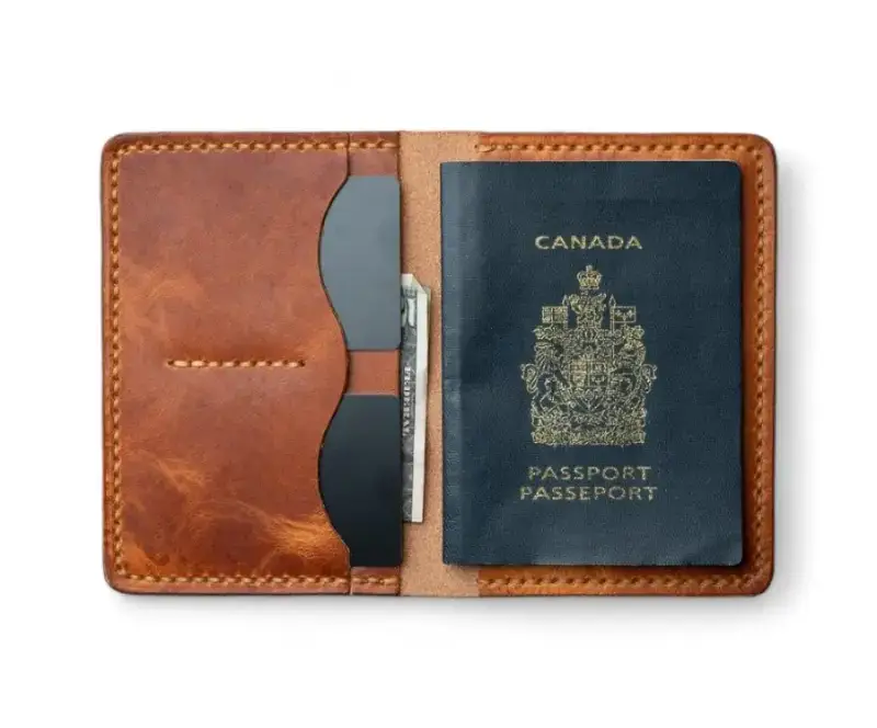 Tan Leather Passport Case