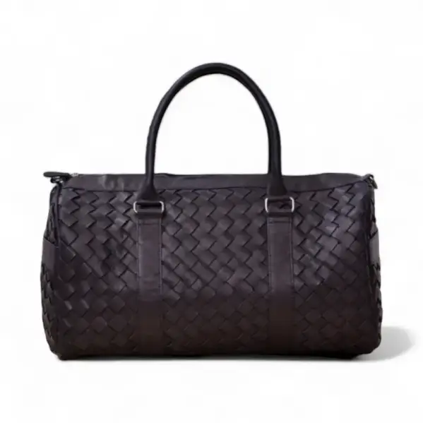 Braided Leather Duffle Bag