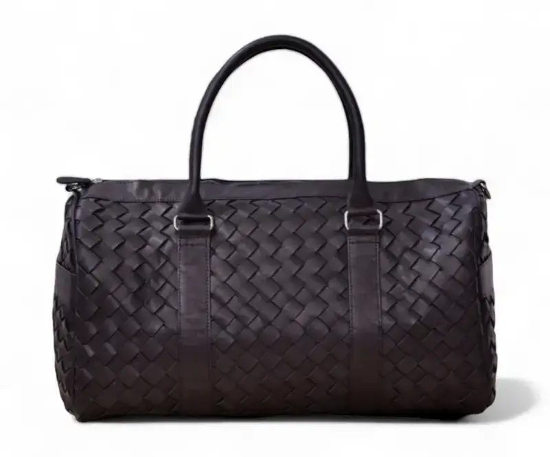 Braided Leather Duffle Bag